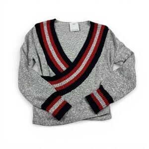 C/MEO Collective Faux Wrap Sweater V-Neck Preppy Nautical Sporty Pullover XS